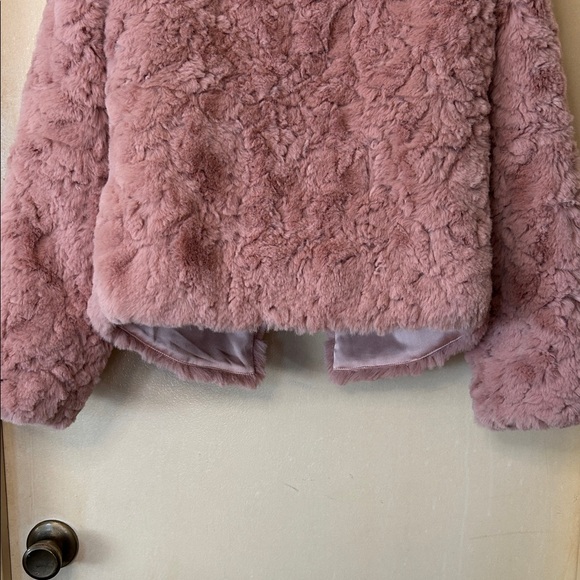 Line & Dot Plush Faux Fur Pink Teddy Jacket size S - Picture 9 of 11